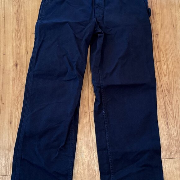 Carhartt Pants FR 32x32 Flame Resistant Blue Canvas Work 371-20 Mechanic - Picture 1 of 6